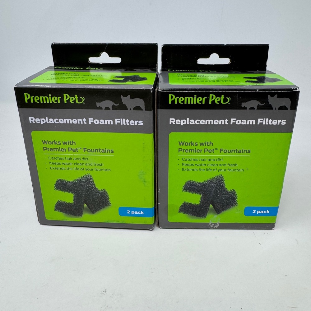 Lot of 2 Premier Pet Replacement Foam Filters for Pet Fountains 2 Pack